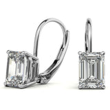 Moissanite Emerald Cut Dainty Wear Hoop Earrings