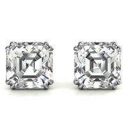 Asscher Cut Moissanite Lightweight Stud Earrings