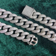 925 Sterling Silver Moissnaite Cuban Chain
