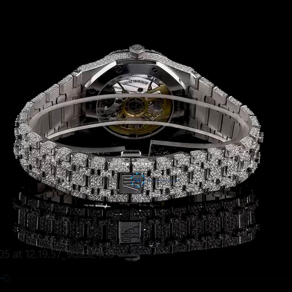 Automatic Stainless Steel Moissanite Wrist Watch