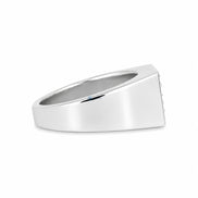 Luxury Moissanite Round Cut Signet Ring For Men's