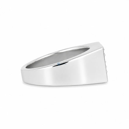 Luxury Moissanite Round Cut Signet Ring For Men's