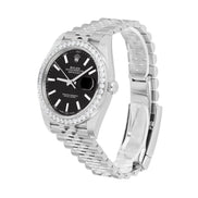 Black Color Dial Stainless Steel Moissanite Watch Gift For men's