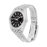 Black Color Dial Stainless Steel Moissanite Watch Gift For men's