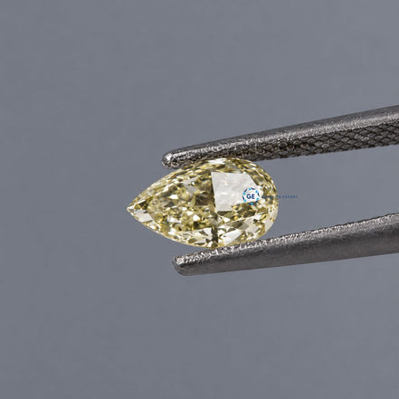 Yellow Pear Cut Lab Grown Diamond, IGI Certified Diamond