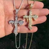 VVS1 Clarity Moissanite Drip of Faith Cross Pendant
