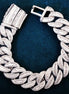 20mm All Over Baguette Moissanite Curve Cuban Link Bracelet