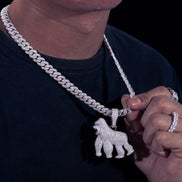 925 Sterling Silver Gorilla Hip Hop Pendant