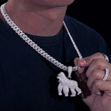 925 Sterling Silver Gorilla Hip Hop Pendant