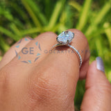 14K White Gold Oval Cut Lab Grown Diamond Engagement Ring