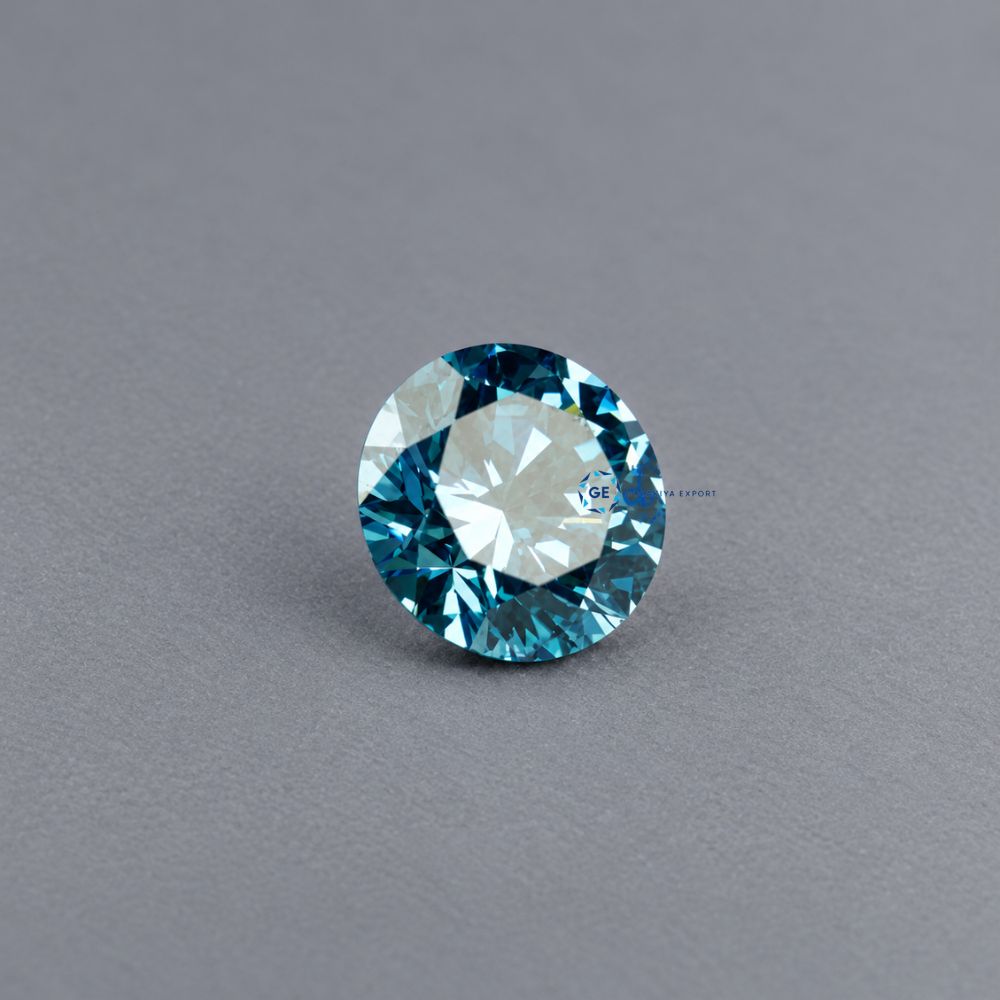 Round Cut Blue Lab Grown Diamond, Eco Friendly CVD Loose Diamond