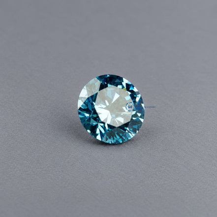 Round Cut Blue Lab Grown Diamond, Eco Friendly CVD Loose Diamond