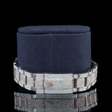 Rose & White Bust Down Moissanite Hip Hop Watch