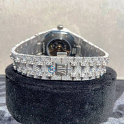 Iced Out Luxury D Color Full White Wrist Watch For Men's