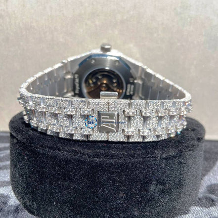 Iced Out Luxury D Color Full White Wrist Watch For Men's