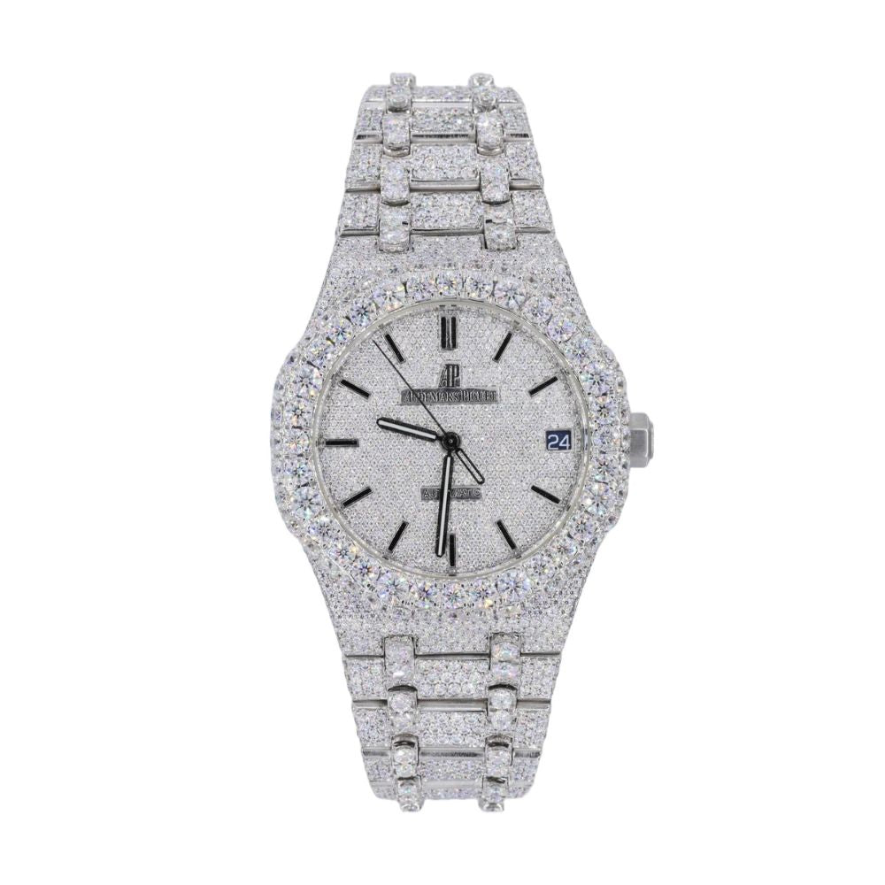 Stainless Steel Iced Out Moissanite Custom Watch