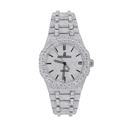 Stainless Steel Iced Out Moissanite Custom Watch