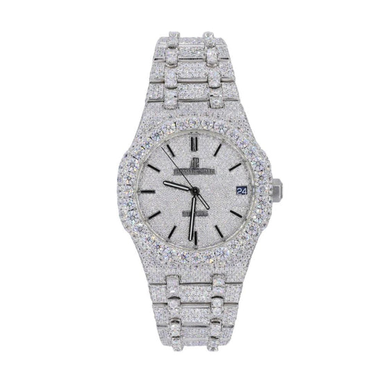 Stainless Steel Iced Out Moissanite Custom Watch