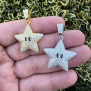 Iced Out Moissanite Diamond Star Pendant