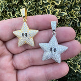 Iced Out Moissanite Diamond Star Pendant