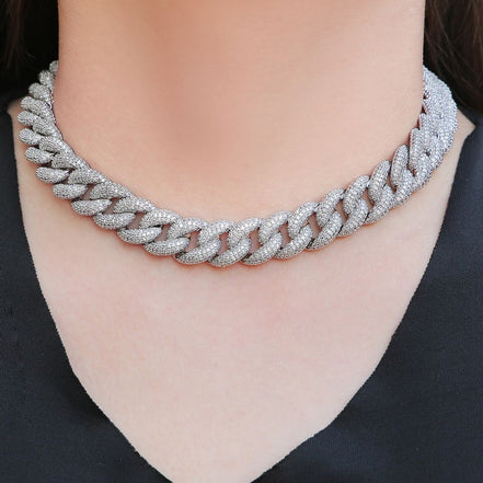 D Color Moissanite Diamond Hip Hop Cuban Chain