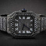 Stylish Black Moissanite Diamond Luxury Hip Hop Watch