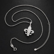 Moissanite Diamond Luxury Fleur De Lis Pendant