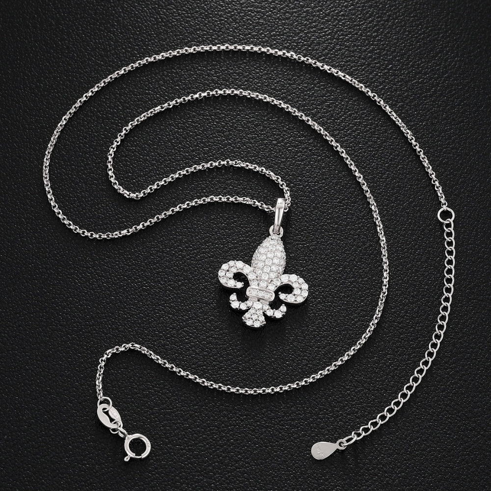 Moissanite Diamond Luxury Fleur De Lis Pendant