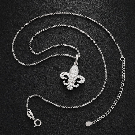 Moissanite Diamond Luxury Fleur De Lis Pendant