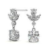 Flower Inspired Moissanite Drop Dangle Earrings