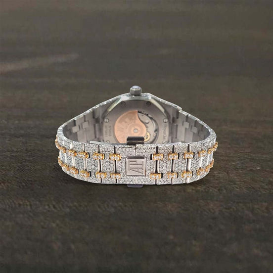 Arabic Dial Moissanite Diamond Dual Tone Classic Watch
