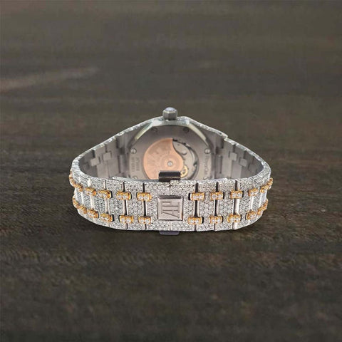 Arabic Dial Moissanite Diamond Dual Tone Classic Watch