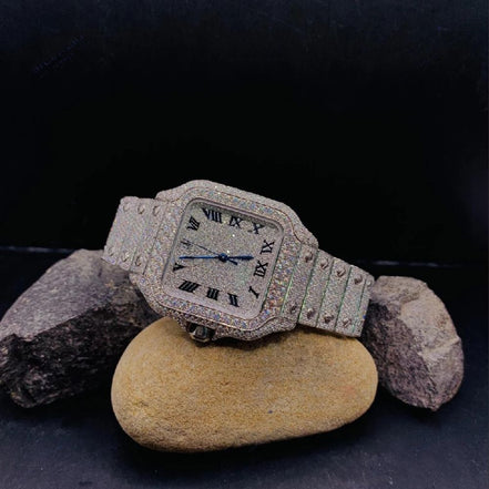 Full Iced Out Automatic D Color Moissanite Watch For Men's