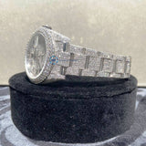 Stainless Steel Datejust Automatic Full White Moissanite Watch
