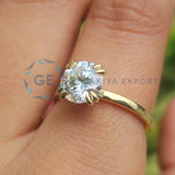 1.3CT Round Cut Lab Grown Diamond Solitaire Promise Ring