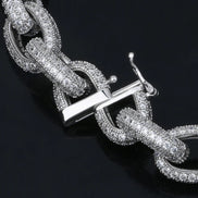 Cuabn Rolo Link Moissanite Bracelet For Men's
