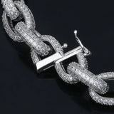 Cuabn Rolo Link Moissanite Bracelet For Men's