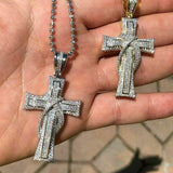 Classic But Down Cross Moissanite Pendant
