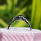 Salt And Pepper Kite Cut Diamond Ring For Women