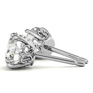 Moissanite Round cut Push Back Stud Earring