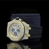 Chrono Dial Colorless Moissanite Hip Hop Wrist Watch