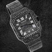 Iced Out Black Moissanite Diamond Hip Hop Watch