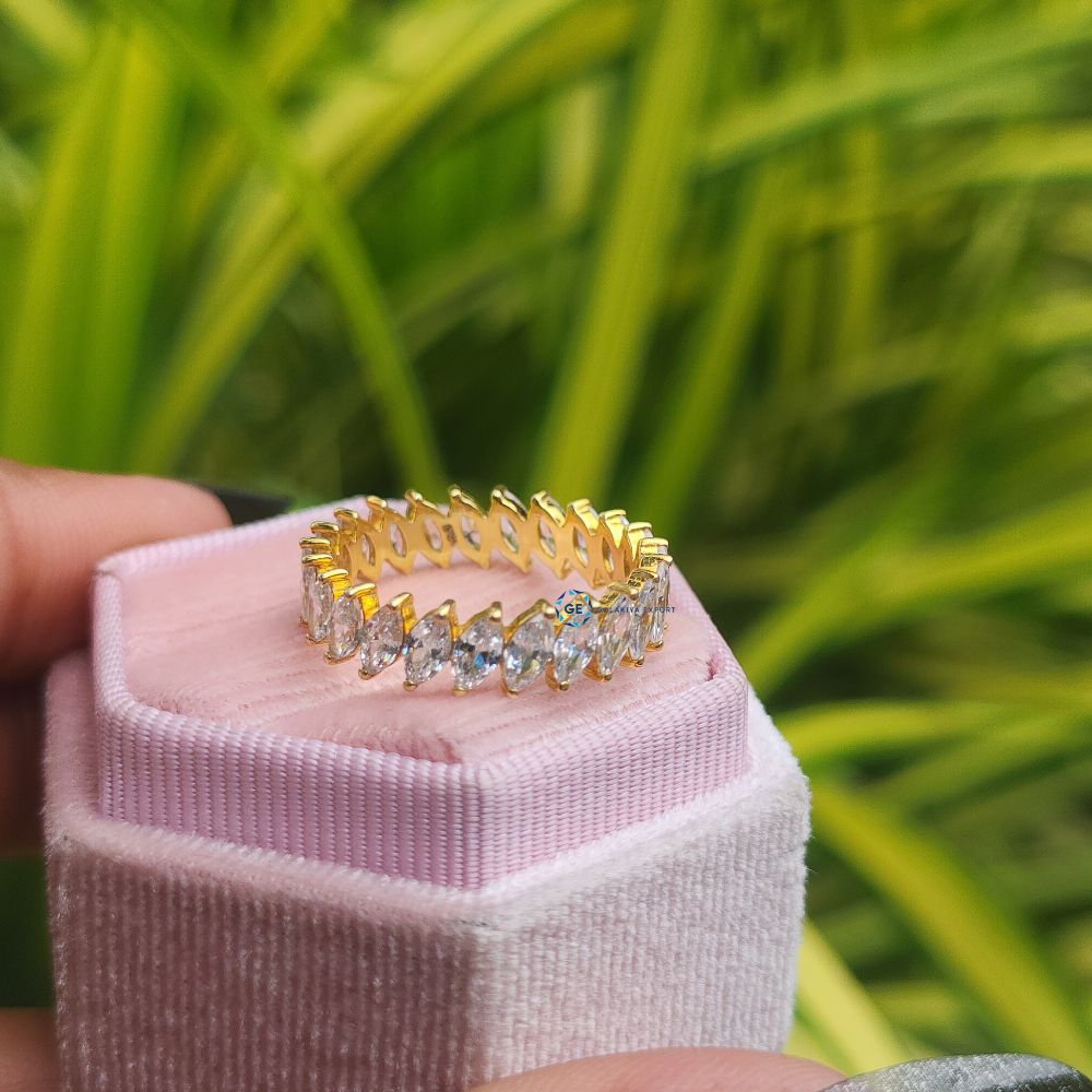 Marquise Cut Lab Grown Full Eternity Band Promise Band