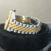 Moissanite Diamond Dual Tone Iced Out Hip Hop Men's Watch