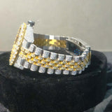 Moissanite Diamond Dual Tone Iced Out Hip Hop Men's Watch