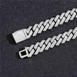 Lab Created Moissanite Diamond Silver Cuban Bracelet