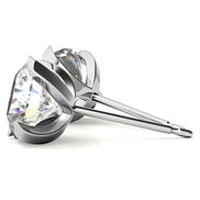 Sterling Silver Round Moissanite Stud Earrings