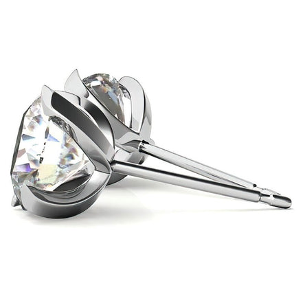 Sterling Silver Round Moissanite Stud Earrings