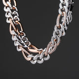 925 Sterling Silver Figaro Link Moissanite Chain