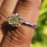 Lab Grown Diamond Champagne Radiant Cut Solitaire Ring